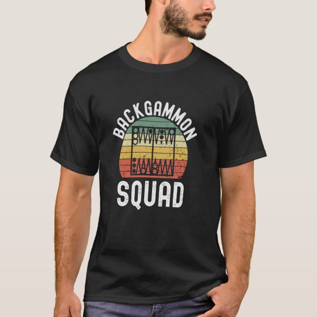 Backgammon Squad Funny Backgammon Spieler Club hum T-Shirt (Vorderseite)