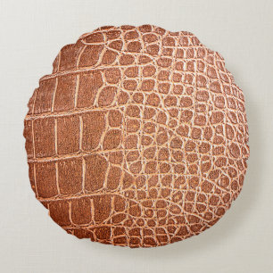 Background-Abstract mit Krokodilledermuster Rundes Kissen