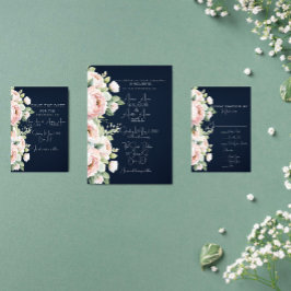 Background Wedding Pink Peonies Navy Einladung