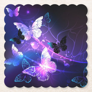 Background with Night Butterflies Untersetzer