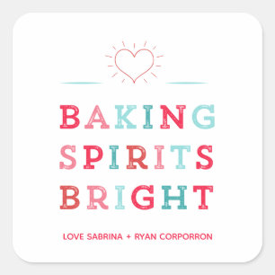 Backgummi Bright farbenfrohe Typografie Cookie Quadratischer Aufkleber