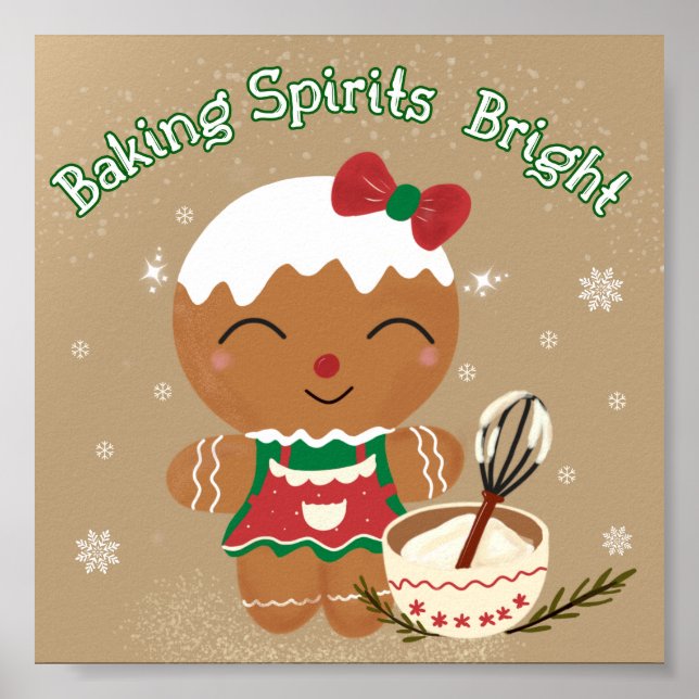 Backgummi Bright- Lebkuchen Weihnachten drucken Poster (Vorne)
