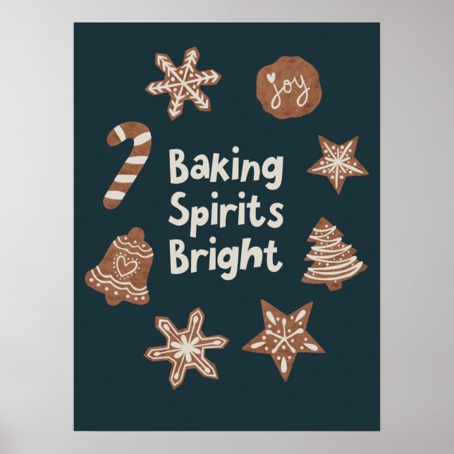 Backgummi Helle Weihnachtskekse Grün Poster (Vorne)