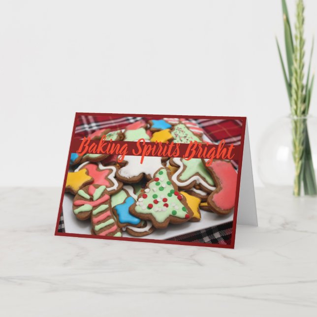 Backgummis Bright Christmas Cookie Card Feiertagskarte (Vorderseite)