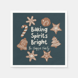 Backgummis Helle Weihnachtskekse Grün Serviette
