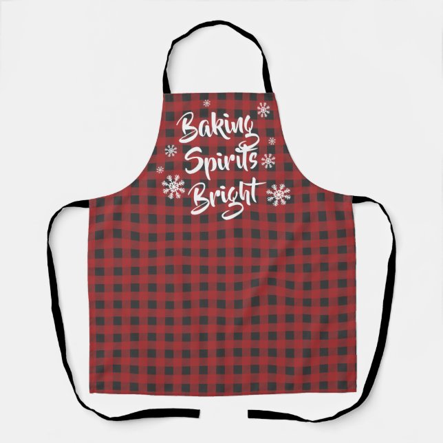 Backgurt Bright Red Black Kariert Weihnachten Schürze (Vorderseite)
