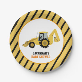 Backhoe Babydusche Papierplatte Pappteller