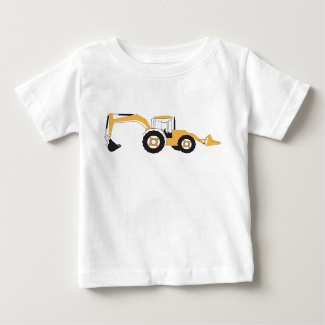 Backhoe-Bauwagen Baby T-shirt (Vorderseite)