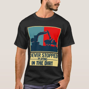 Backhofsschwere Arbeit Vintag für Männer Baueq T-Shirt
