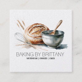 Backing Sourdough Koch Business Card Quadratische Visitenkarte