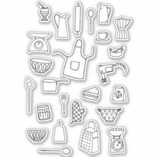 Backkochen Zeichnend Aufkleber
