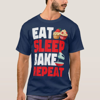 Backkuchen Kuchen essen Schlaf backen Wiederholung T-Shirt
