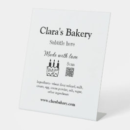 Backkuchen mit Zutaten aus Liebe q r Sockelschild