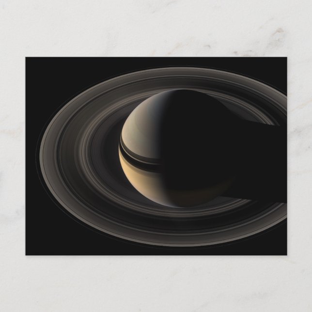 Backlit_Saturn_from_Cassini_Orbiter_2007_May_9 Postkarte (Vorderseite)