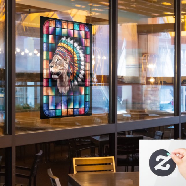 Backlit Stated Glass Window with Mosaic - Fensteraufkleber (Restaurantfenster)