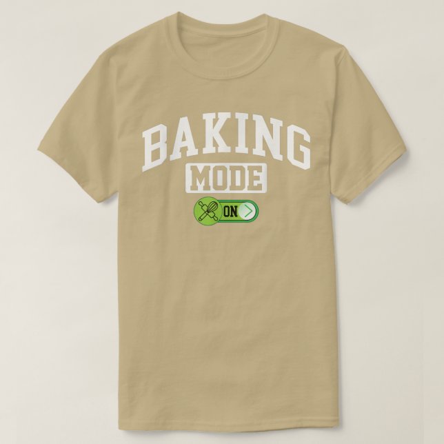 Backmodus auf dem sonnigen Backbäcker-Koch T-Shirt (Design vorne)