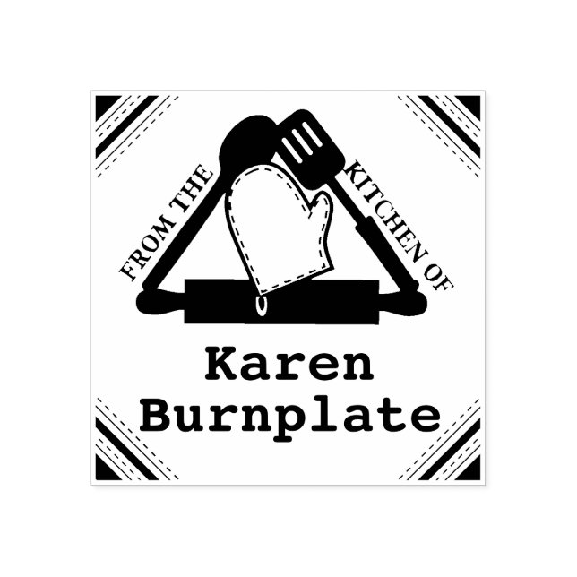 Backofen aus Button Mitt aus der Küche Gummistempel (Prägung)