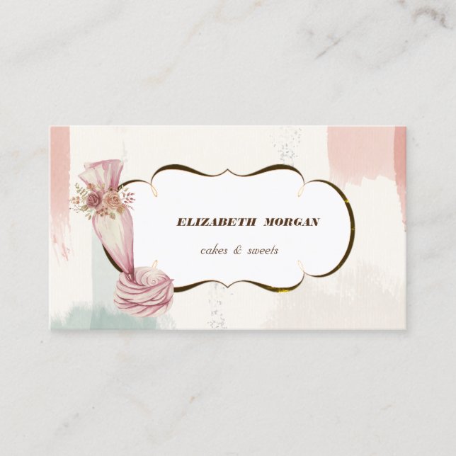 Backofen Beutel, Wasserfarbenpinselstrich Visitenkarte (Vorderseite)