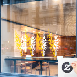 Backofen oder Café Business Weizenohren dekorativ Fensteraufkleber