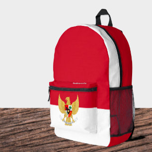 Backpack, Emblem und indonesische Bag für Flaggen, Bedruckter Rucksack