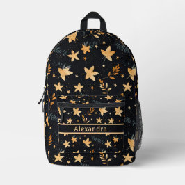 Backpack für schwarze Muster im Herbst Bedruckter Rucksack