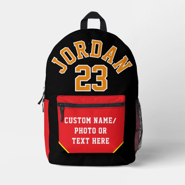 Backpack, Jersey Print Men's Uni Bedruckter Rucksack (Vorderseite)