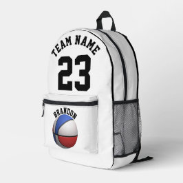 Backpack Kinder Basketball Sport Schule B & W Bedruckter Rucksack