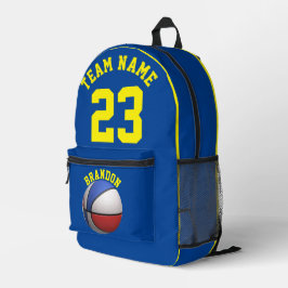 Backpack Kinder Basketballknaben blau Bedruckter Rucksack