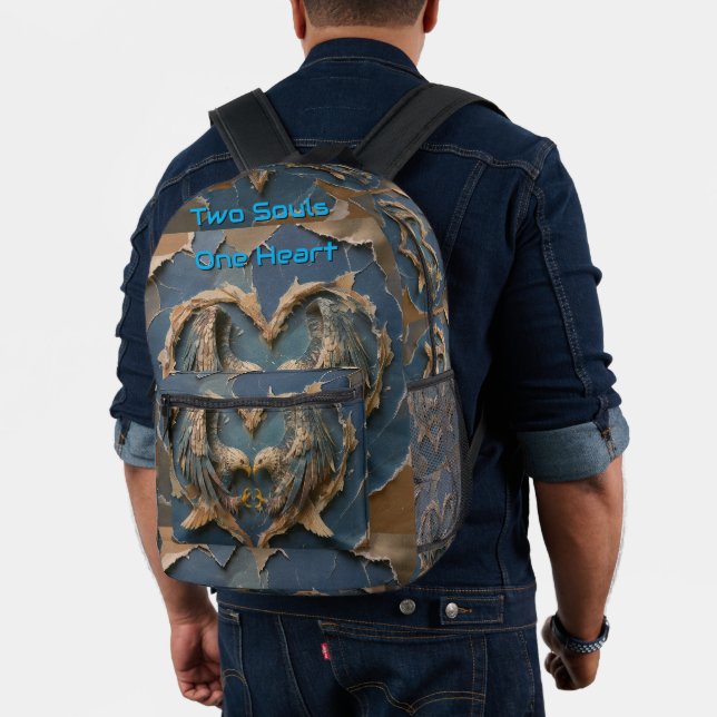 Backpack Paper Cut Eagle Two Souls One Heart Bedruckter Rucksack (Insitu (Modell))