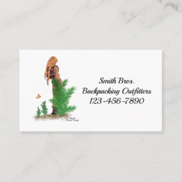 Backpack Redhead Hiker Girl Business Cards Visitenkarte