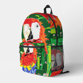 Backpack  :  Traveling Parrot  Bedruckter Rucksack