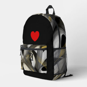 Backpack Trend Abstrakt Art Schwarz-weiß Gold Bedruckter Rucksack