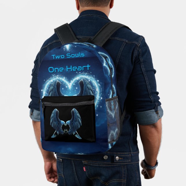 Backpack Two Souls One Heart Eagle Glow Blue Bedruckter Rucksack (Insitu (Modell))