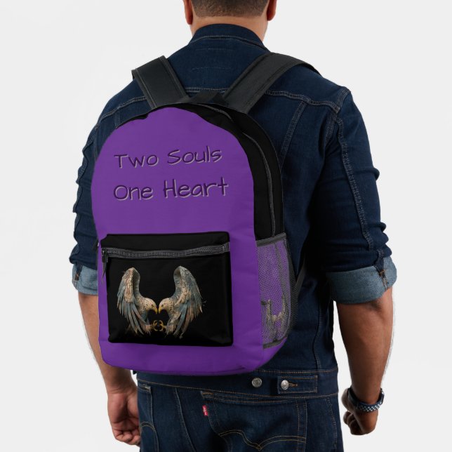 Backpack Two Souls One Heart Paper Cut Eagle Art Bedruckter Rucksack (Insitu (Modell))