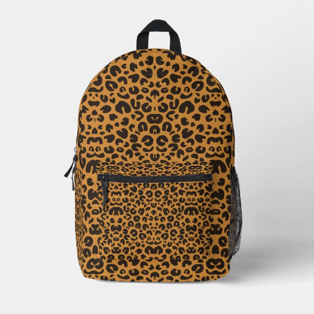 Backpack with a leopard print design  bedruckter rucksack (Vorderseite)
