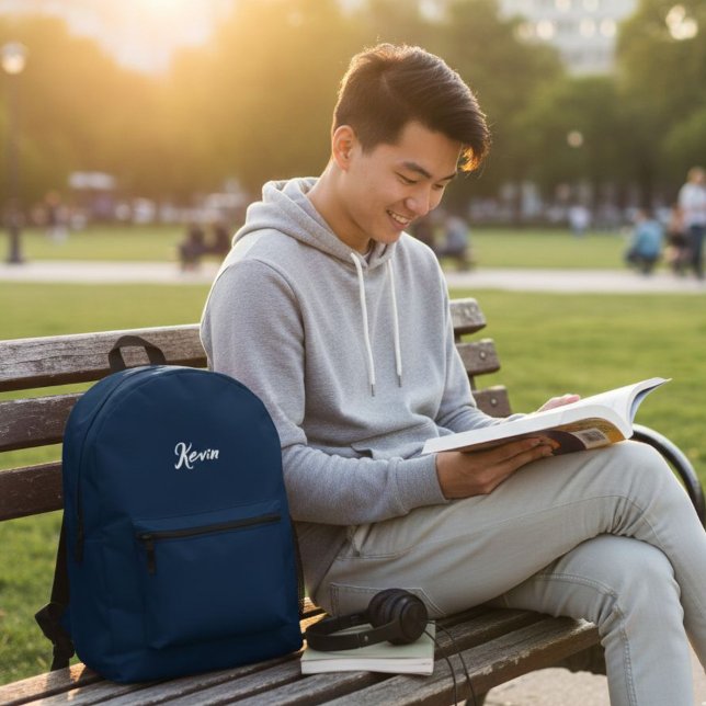 Backpack with initials of the name, school bag bedruckter rucksack (Von Creator hochgeladen)