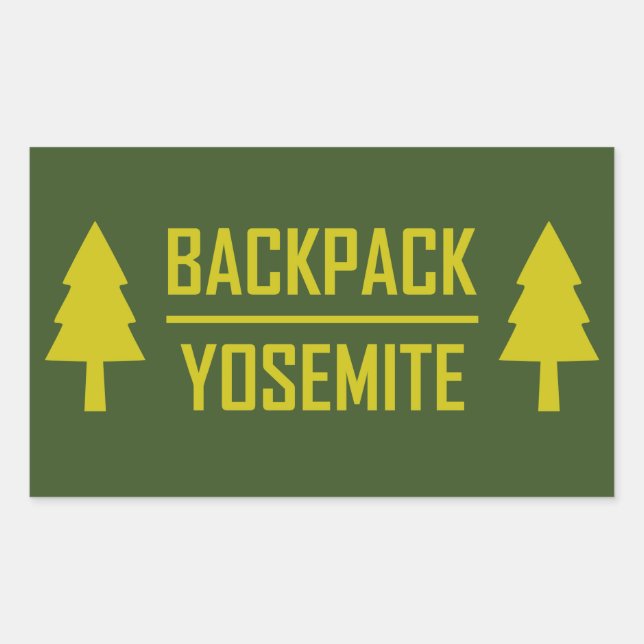 Backpack Yosemite Rechteckiger Aufkleber (Vorderseite)