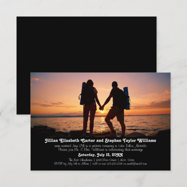 Backpacker Foto - 3x5 Hochzeitsankündigung Einladung (Vorne/Hinten)