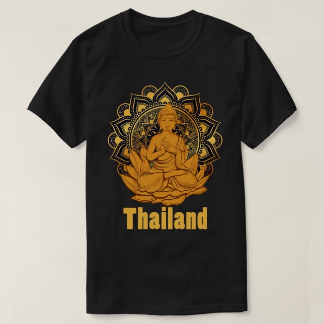 Backpacker Geschenk Asia Lover Buddha Thailand T-Shirt (Design vorne)