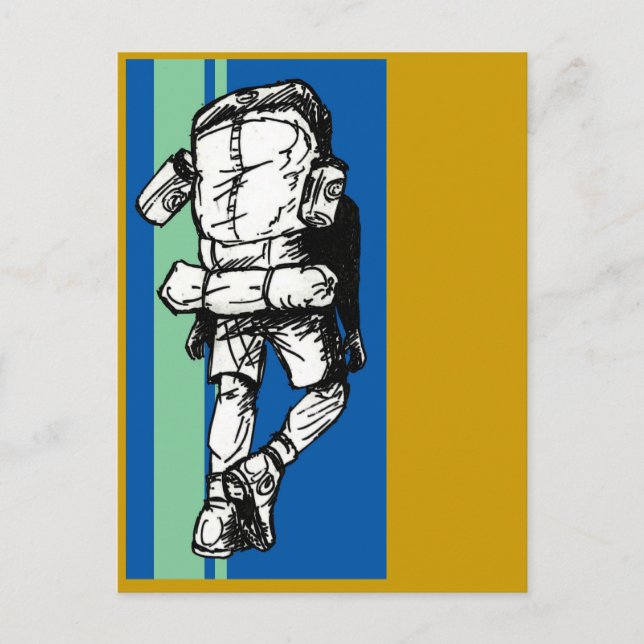 Backpacker (Typ)-BlueGreen Postkarte (Vorderseite)