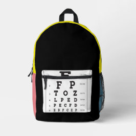 Backpackerpaket für die Eye Chart Book Back Pack Bedruckter Rucksack