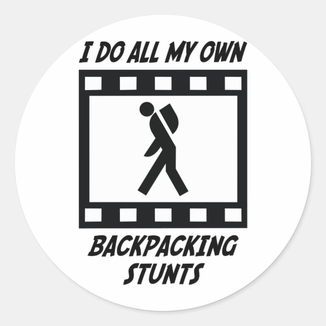 Backpackstunts Runder Aufkleber (Vorderseite)