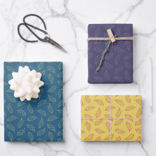 Backpapier für Herbst - Pflaume/aquamarin/Mais Geschenkpapier Set