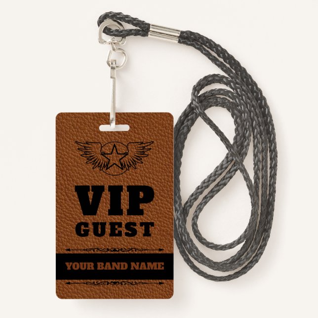 Backpass VIP Custom Rock Country Lanyard Ausweis (Vorderseite mit Schlüsselband)
