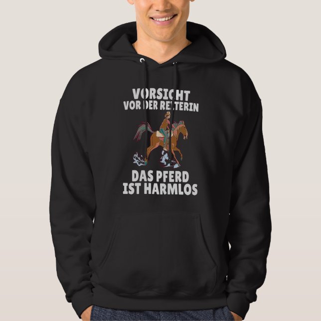 Backprint Beware of the rider the horse is harmles Hoodie (Vorderseite)