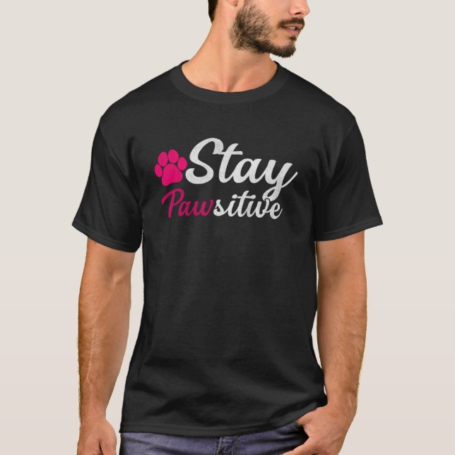 Backprint Bleibe Pawsitiv T-Shirt (Vorderseite)