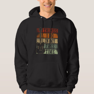 Backprint Dinge, die ich in meiner Freizeit Gitarr Hoodie