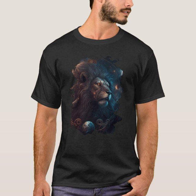 Backprint Epic Leo the zodiac sign of strength  3 T-Shirt (Vorderseite)