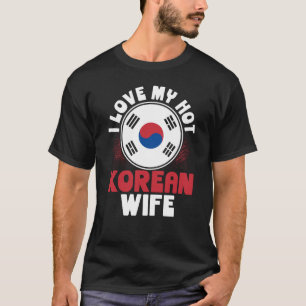 Backprint I Liebe Meine Hot-Koreanisch-Ehefrau T-Shirt