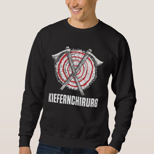 Backprint jaw surgeon forest workers and lumberjac sweatshirt (Vorderseite)